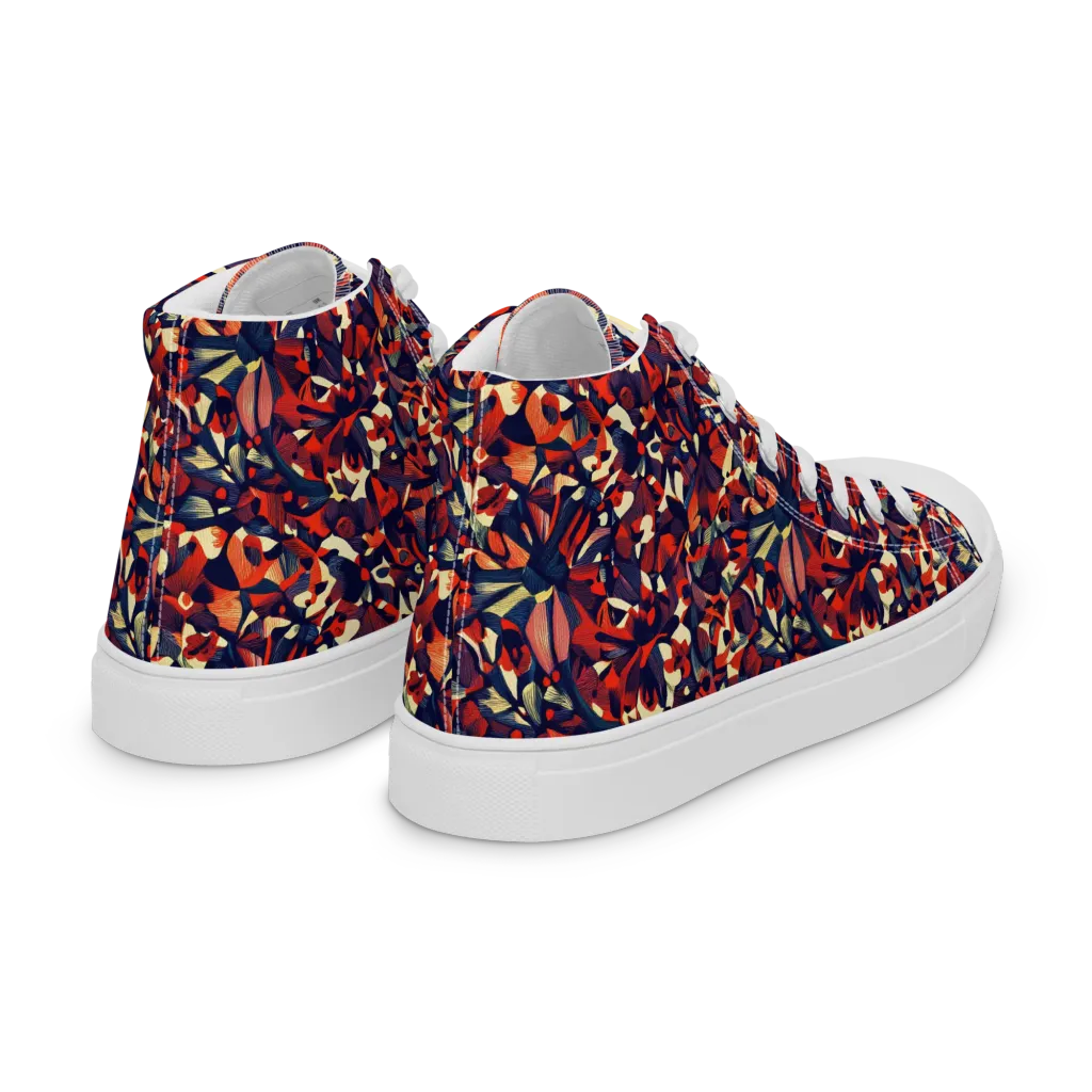 Ember Garden on Women's High Top Canvas Shoes — Right Back
