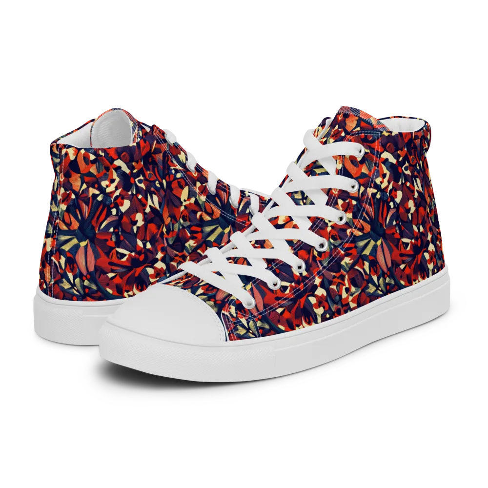 Ember Garden on Women's High Top Canvas Shoes — Left