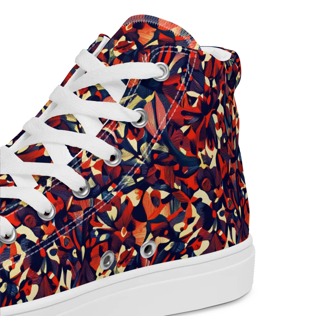 Ember Garden on Women's High Top Canvas Shoes — Product details 2