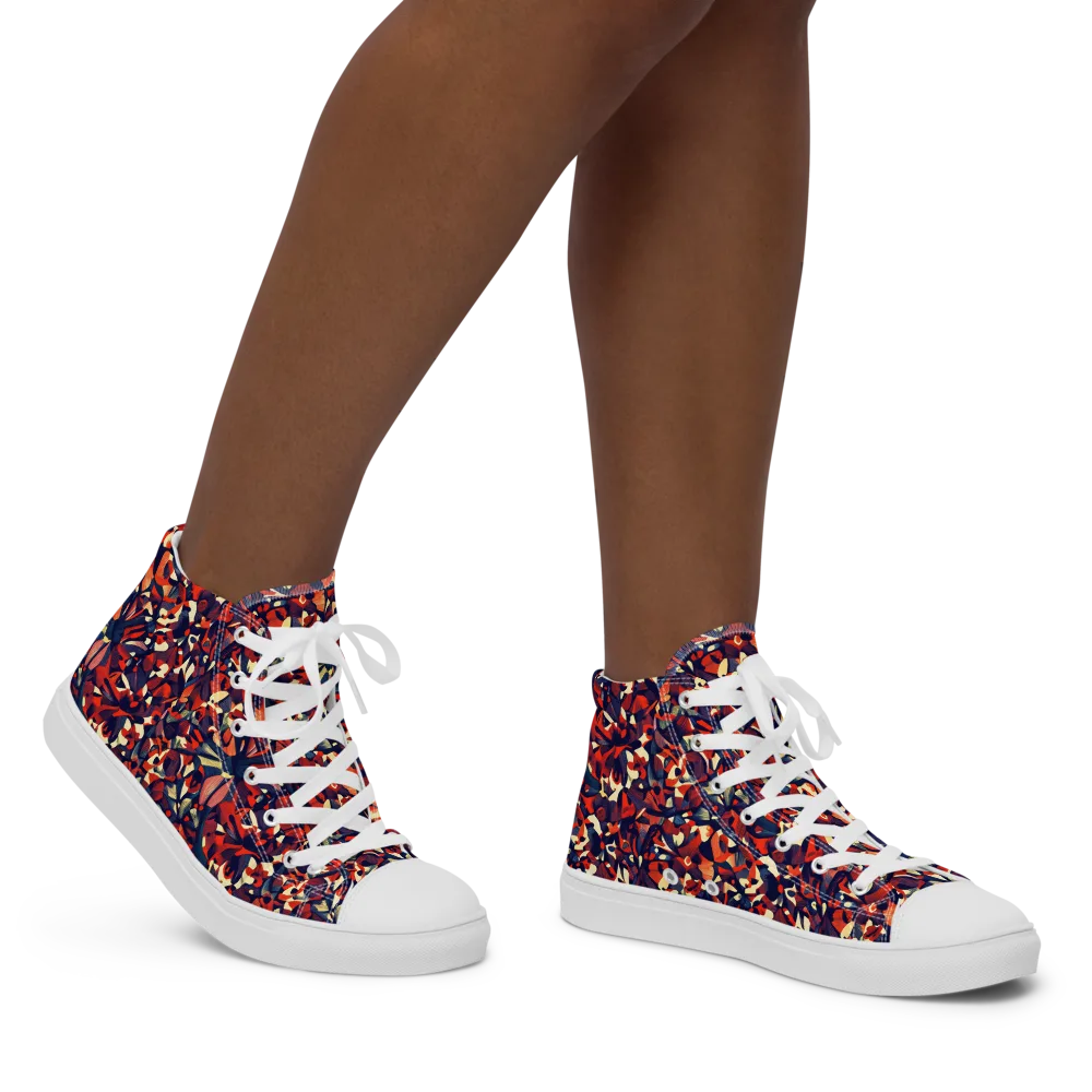 Ember Garden on Women's High Top Canvas Shoes — Right
