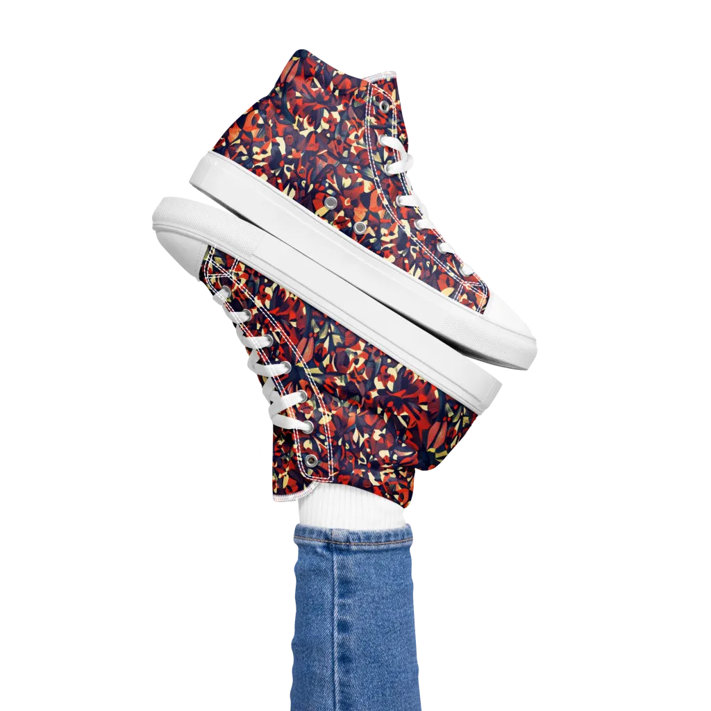 Ember Garden on Women's High Top Canvas Shoes — Left