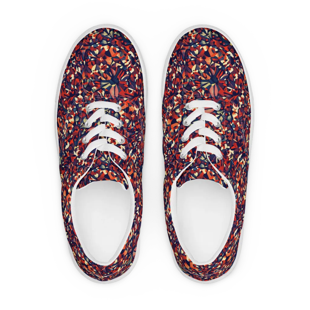 Ember Garden on Men's Lace-Up Canvas Shoes — Front