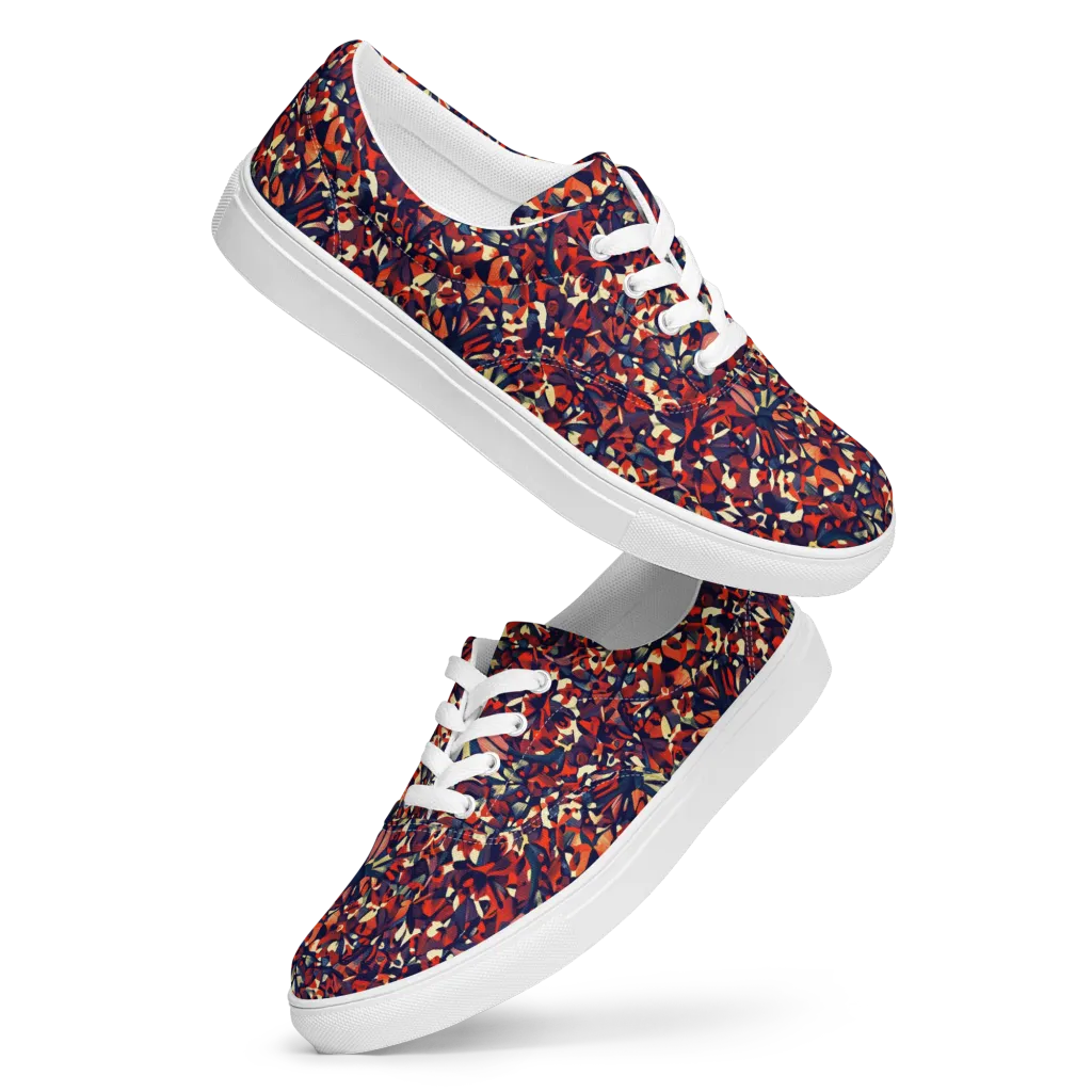 Ember Garden on Men's Lace-Up Canvas Shoes — Front