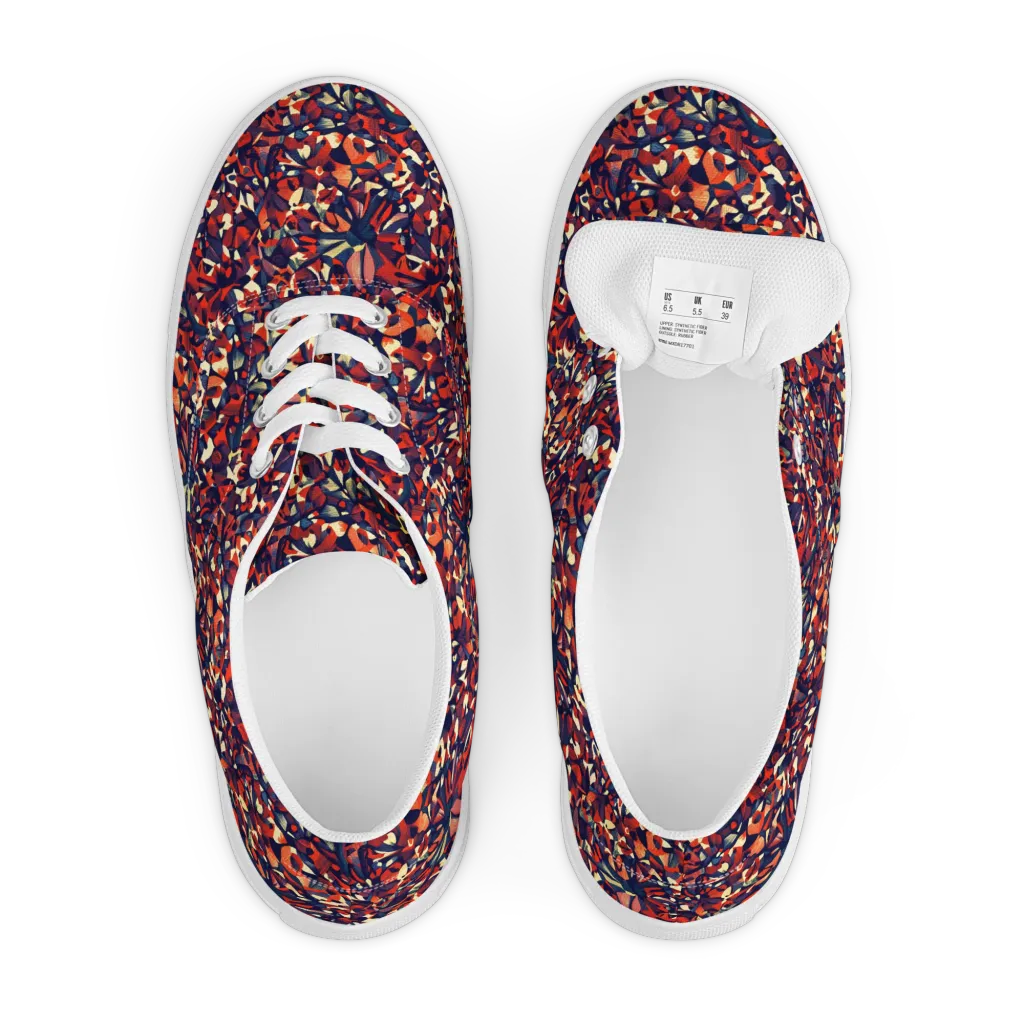 Ember Garden on Men's Lace-Up Canvas Shoes — Front