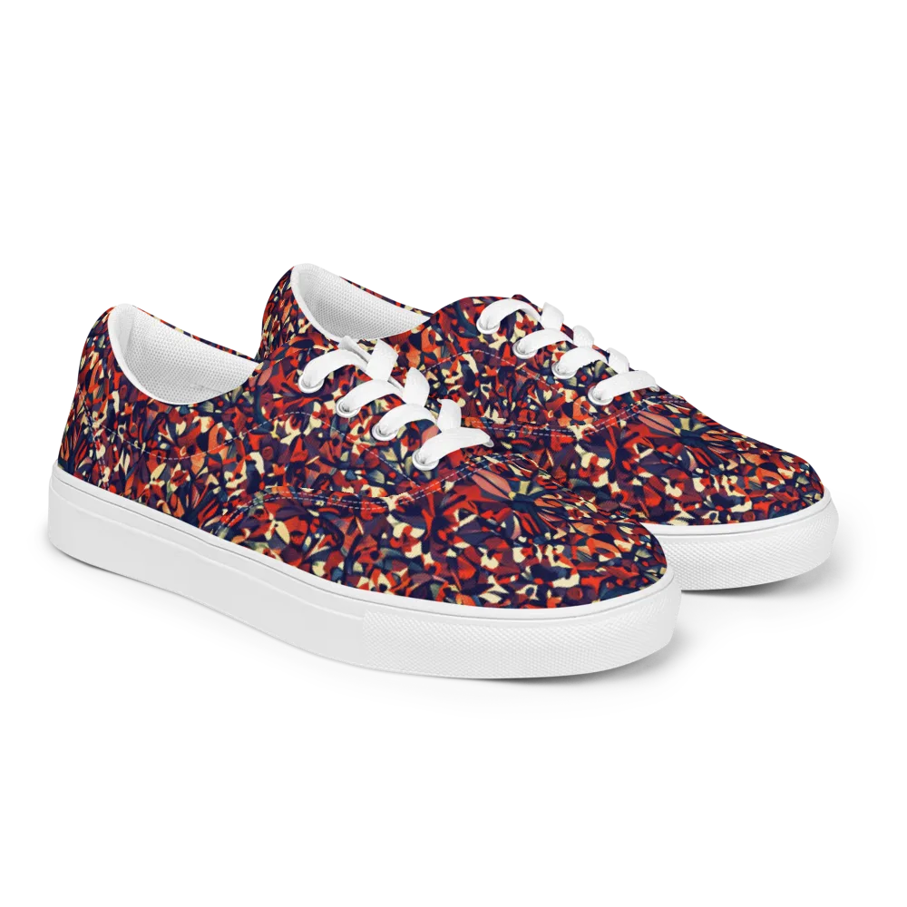 Ember Garden on Men's Lace-Up Canvas Shoes — Right Front
