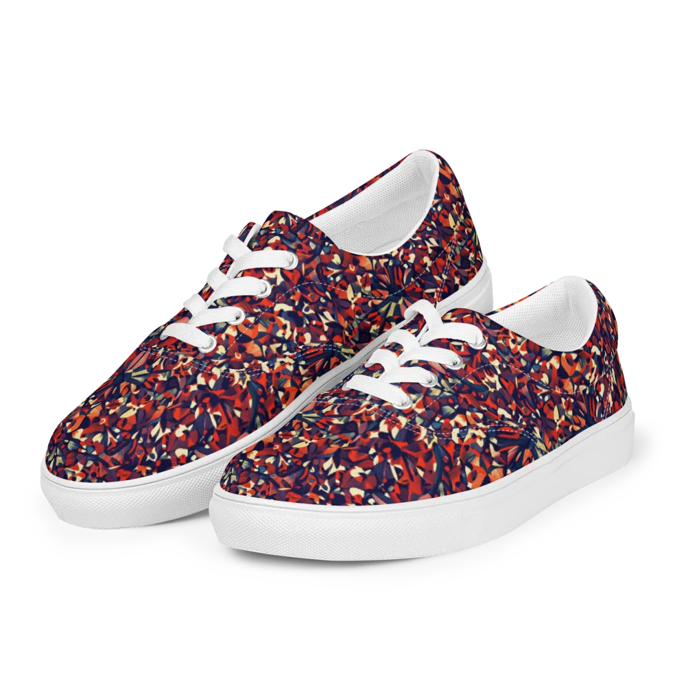 Ember Garden on Men's Lace-Up Canvas Shoes — Left Front