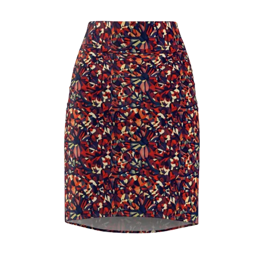 Ember Garden on a Pencil Skirt