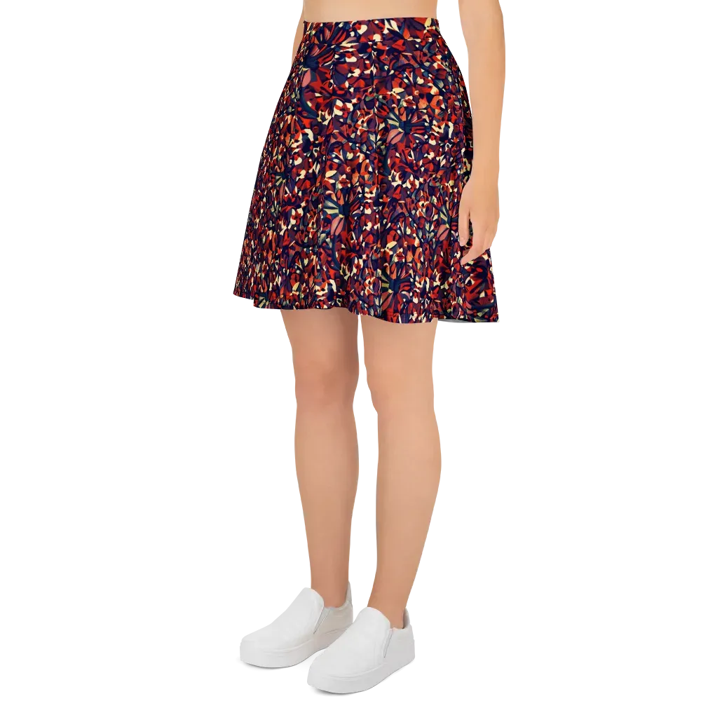 Ember Garden on Skater Skirt — Left