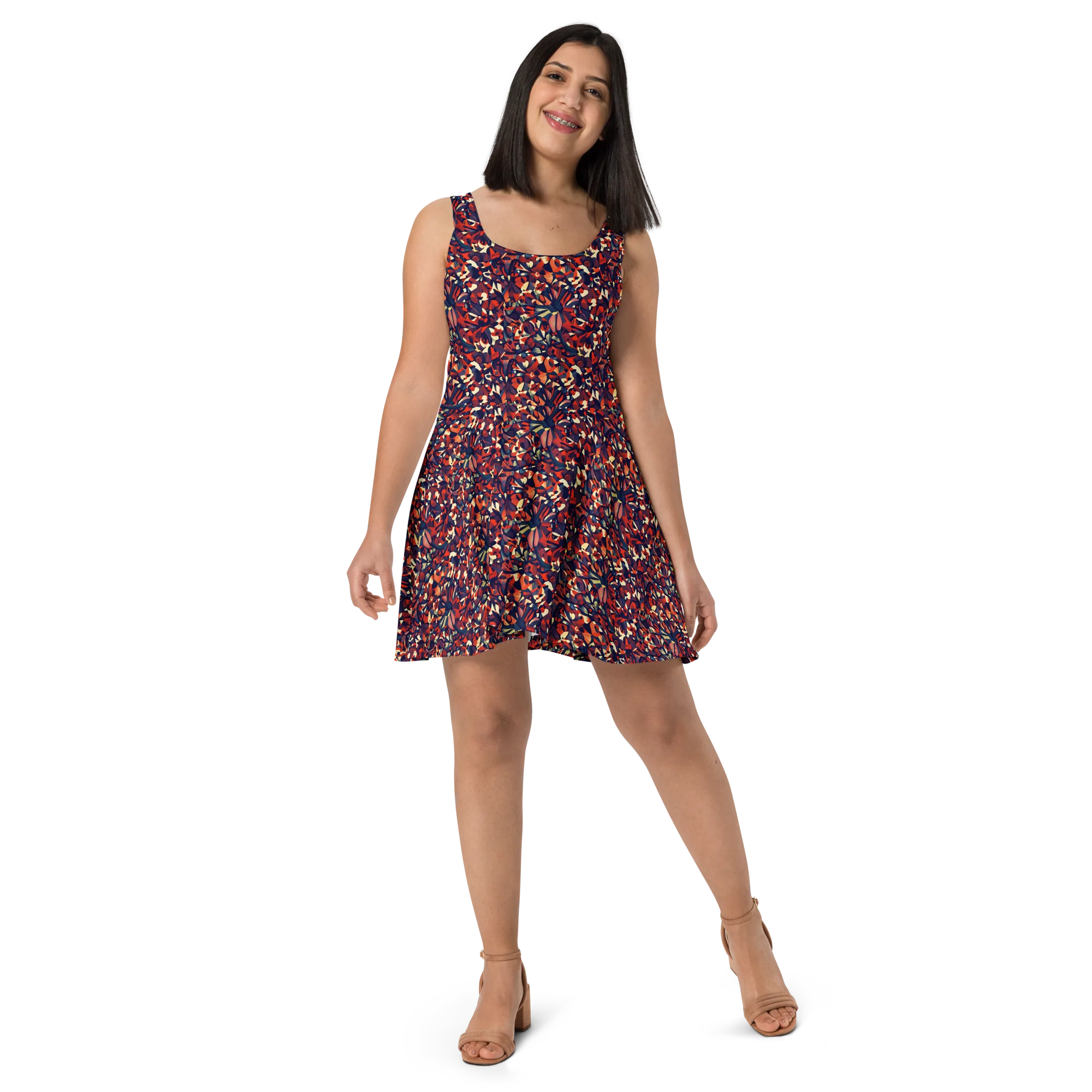 Ember Garden on Skater Dress — Front