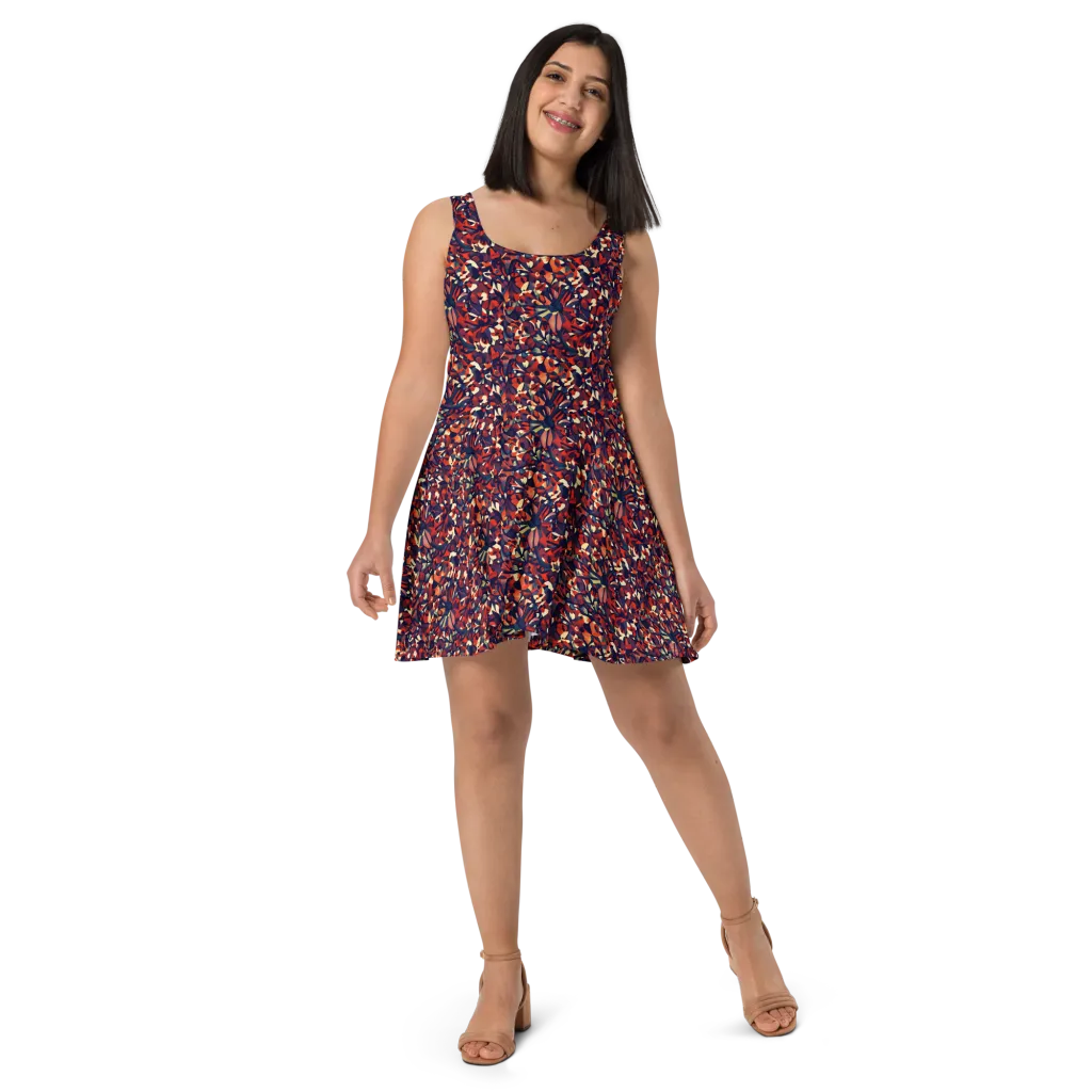 Ember Garden on Skater Dress — Front
