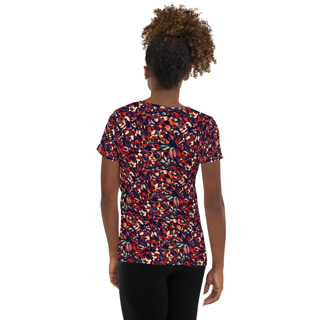 Ember Garden on Women's Athletic T-Shirt — Back