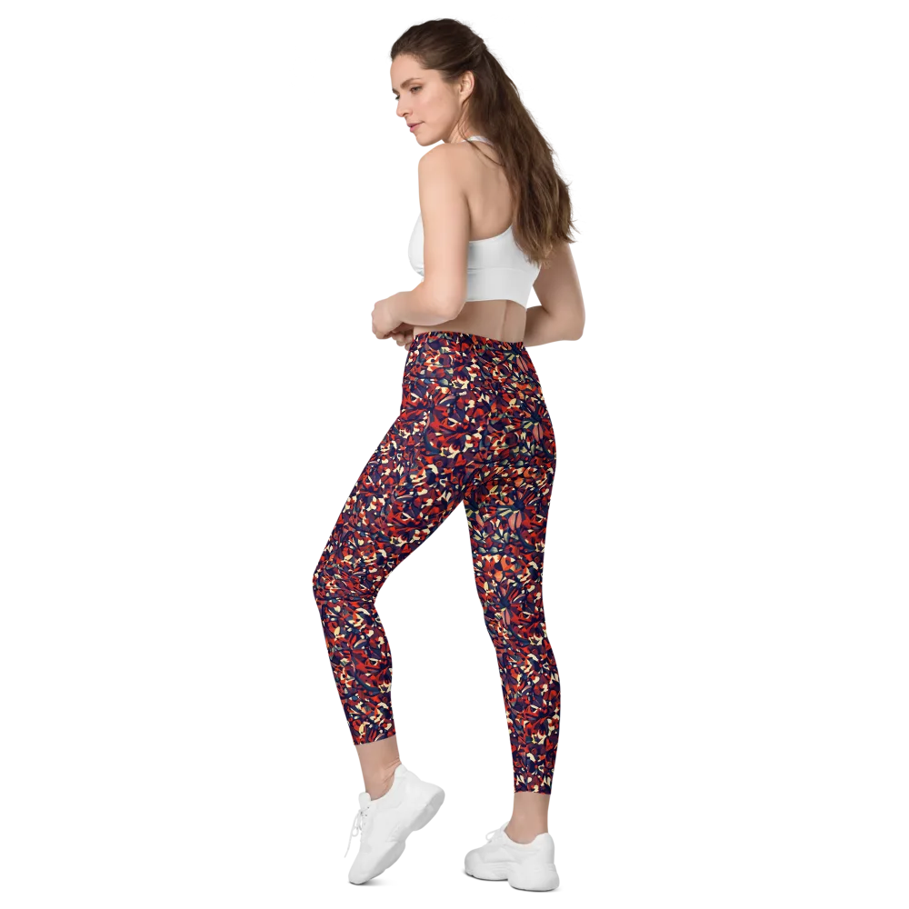Ember Garden on Leggings with Pockets — Left Back