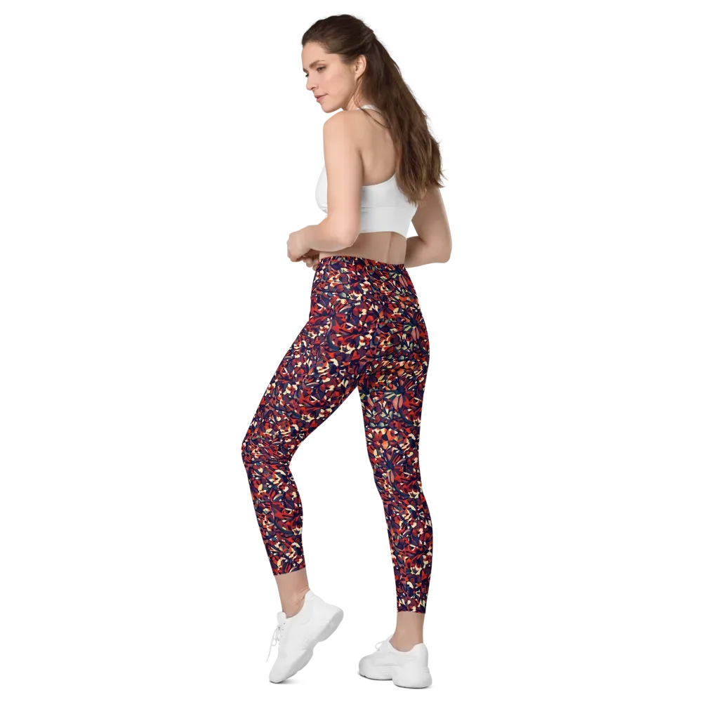 Ember Garden on Leggings with Pockets — Left Back