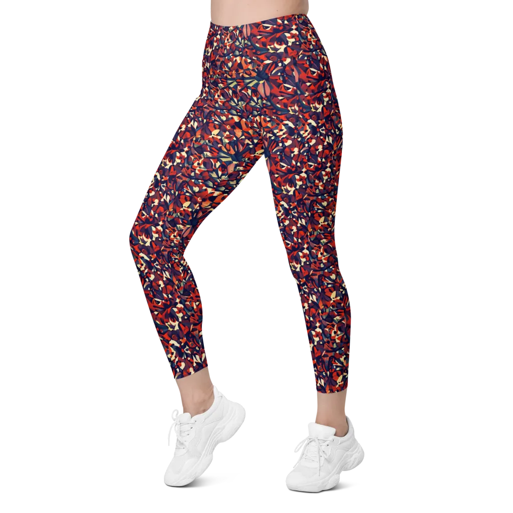 Ember Garden on Leggings with Pockets — Left Front