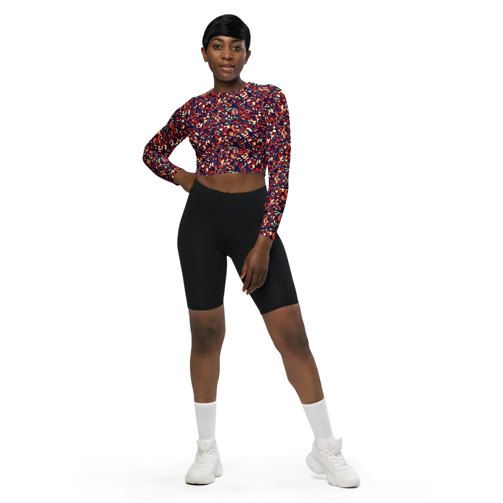 Ember Garden on Long Sleeve Crop Top — Front