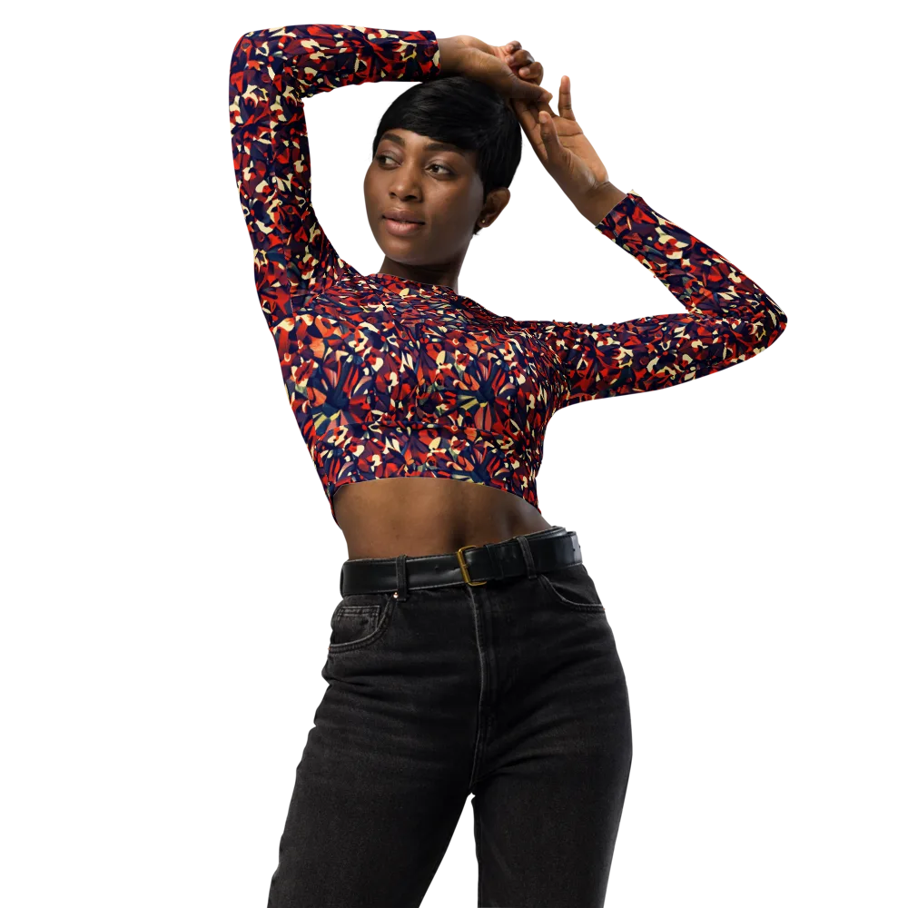Ember Garden on Long Sleeve Crop Top — Front