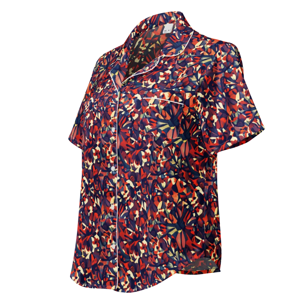 Ember Garden on Women's Short Sleeve Pajama Top — Left Front