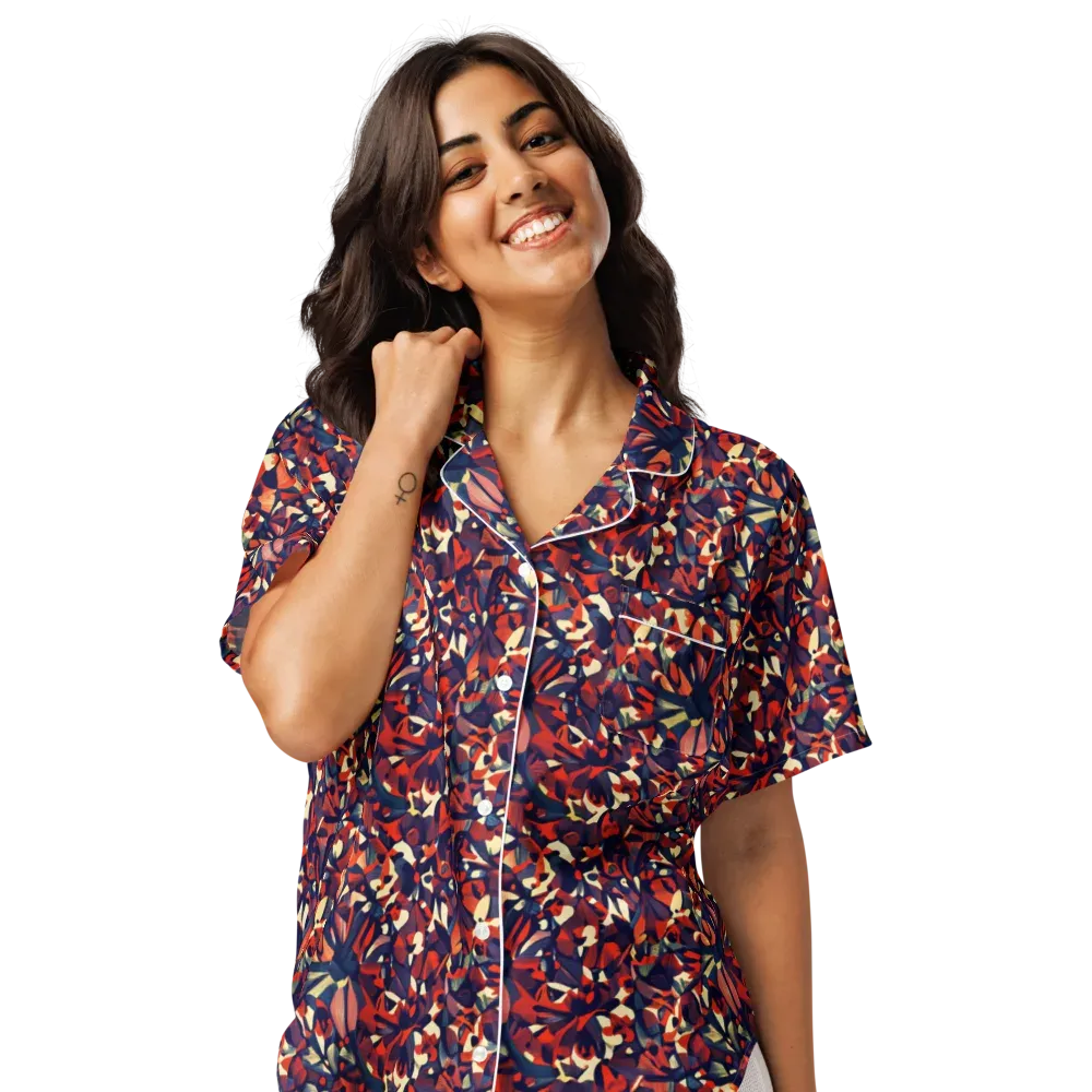 Ember Garden on Women's Short Sleeve Pajama Top — Front