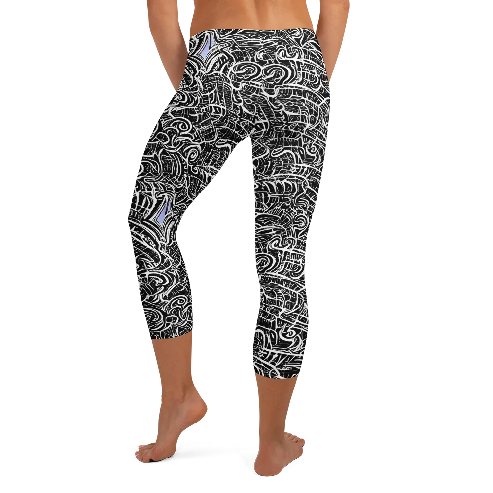 Inkstorm Reverie on Capri Leggings — Back