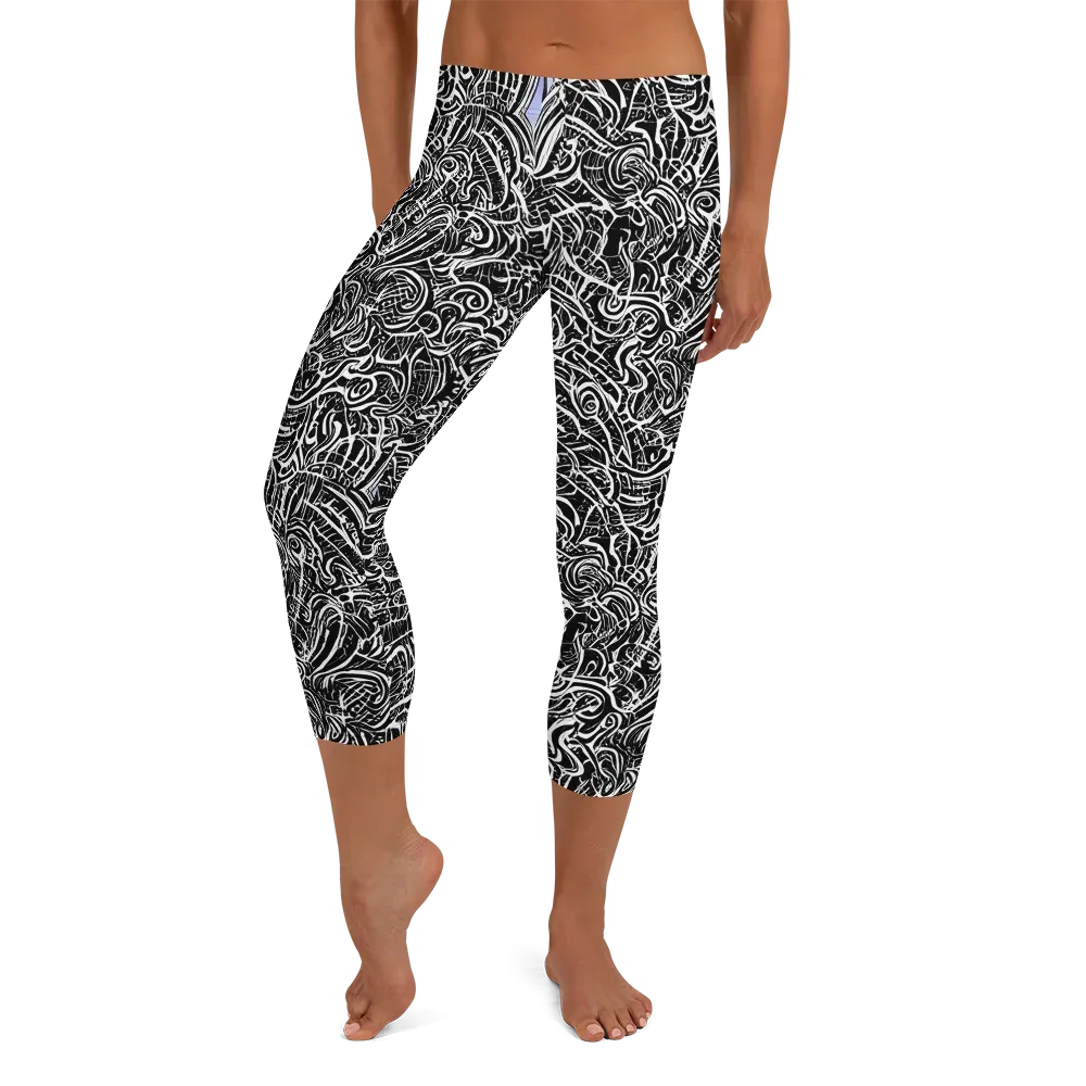 Inkstorm Reverie on Capri Leggings — Front