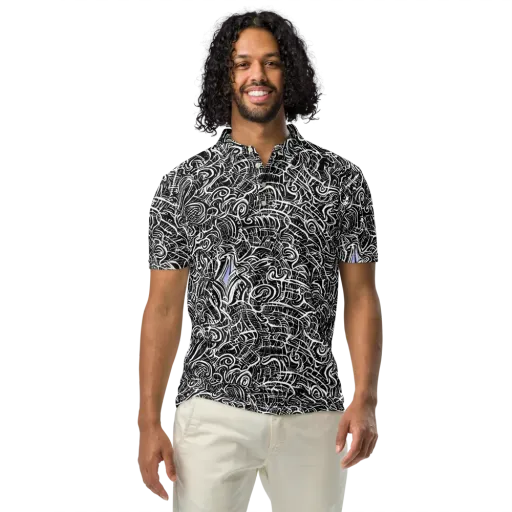 Inkstorm Reverie on a Men's Slim Fit Polo Shirt