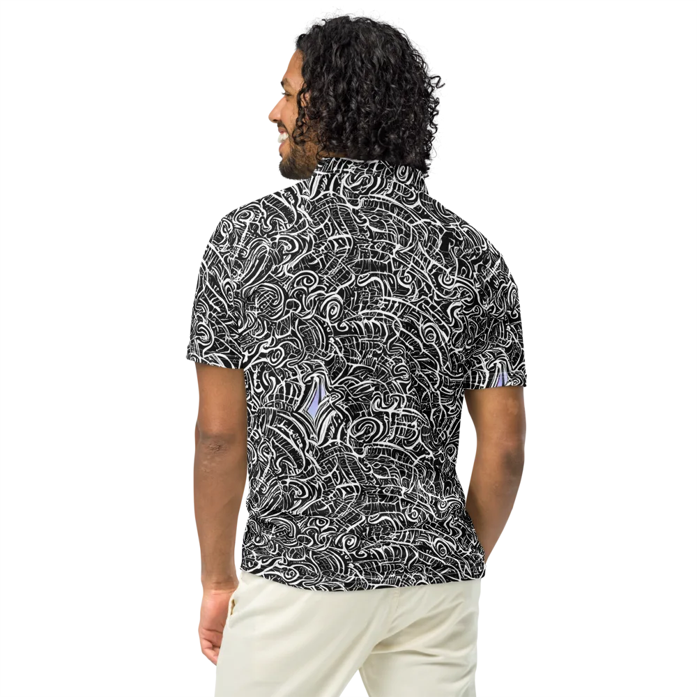 Inkstorm Reverie on Men's Slim Fit Polo Shirt — Back