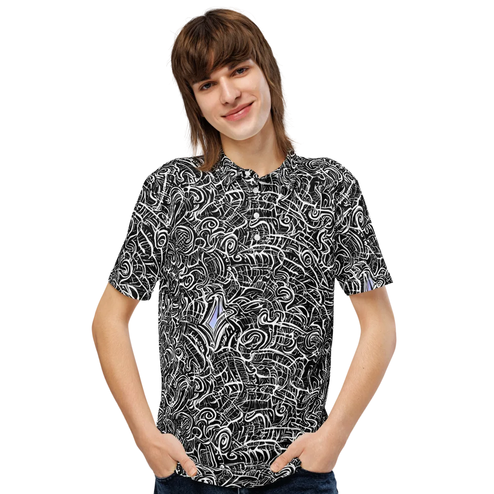 Inkstorm Reverie on Men's Slim Fit Polo Shirt — Front