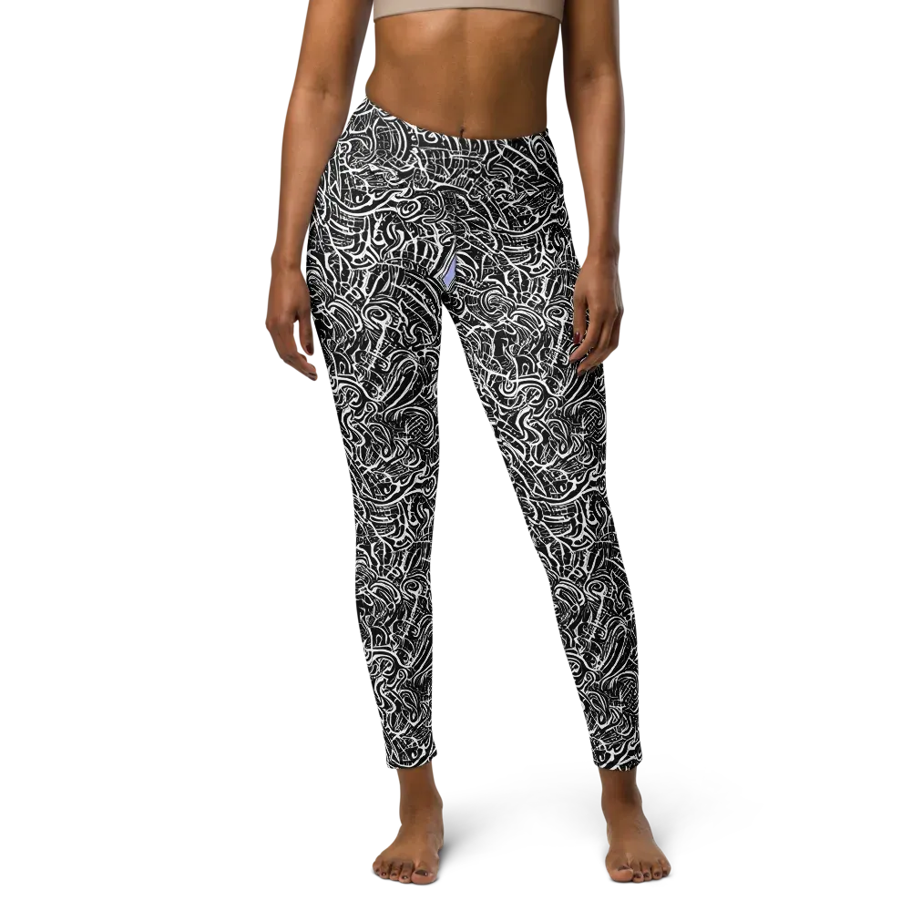 Inkstorm Reverie on Yoga Leggings — Front