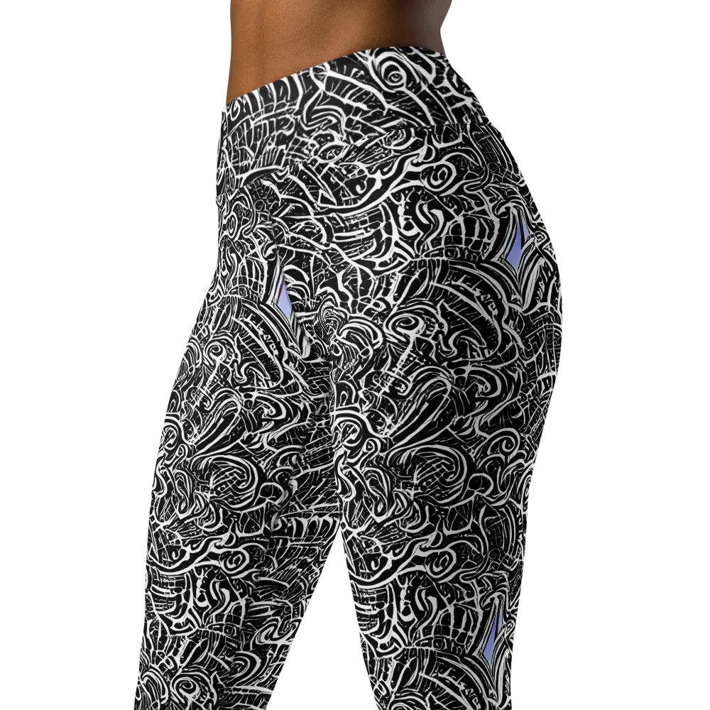 Inkstorm Reverie on Yoga Leggings — Left Front