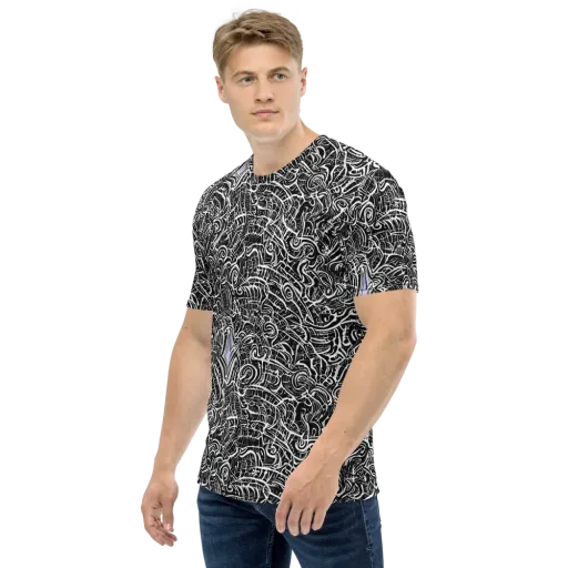 Inkstorm Reverie on a Men's Crew Neck T-Shirt