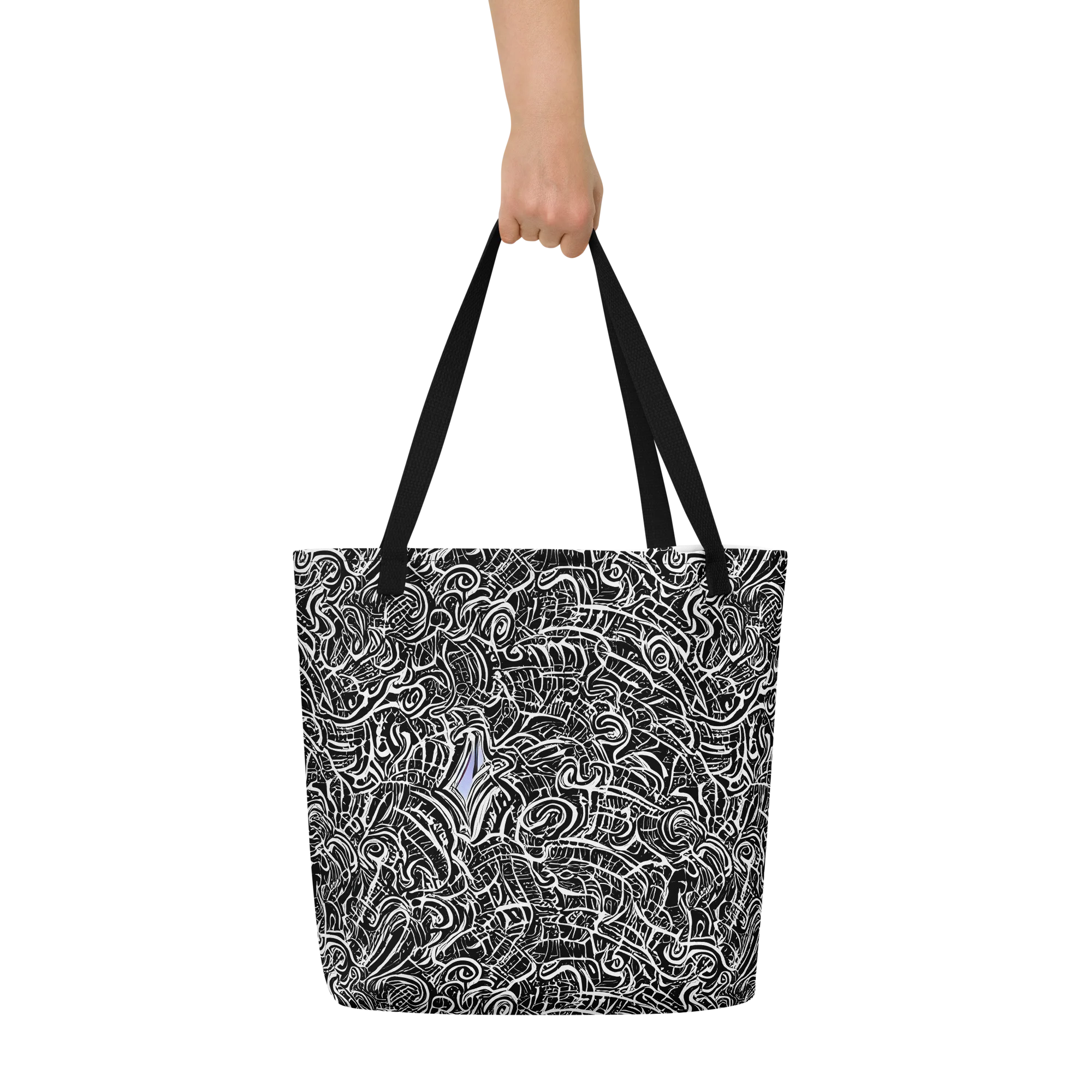Inkstorm Reverie on Large Tote Bag W/ Pocket — Front