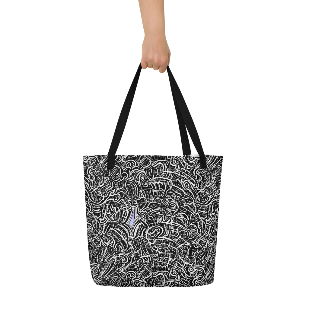 Inkstorm Reverie on Large Tote Bag W/ Pocket — Front