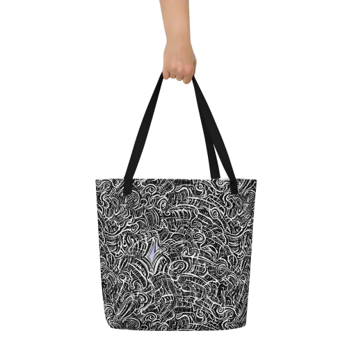 Inkstorm Reverie on a Large Tote Bag W/ Pocket