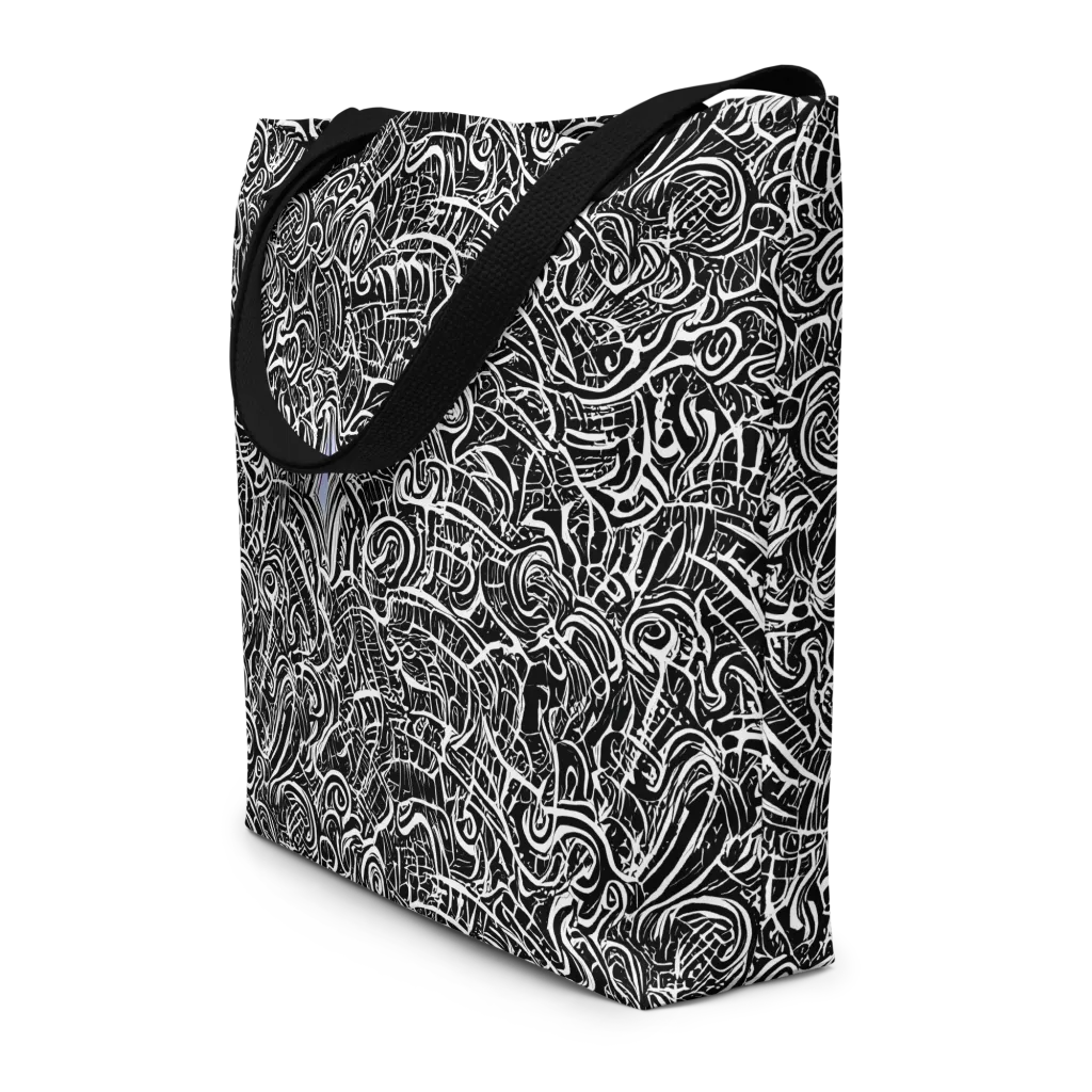 Inkstorm Reverie on Large Tote Bag W/ Pocket — Front
