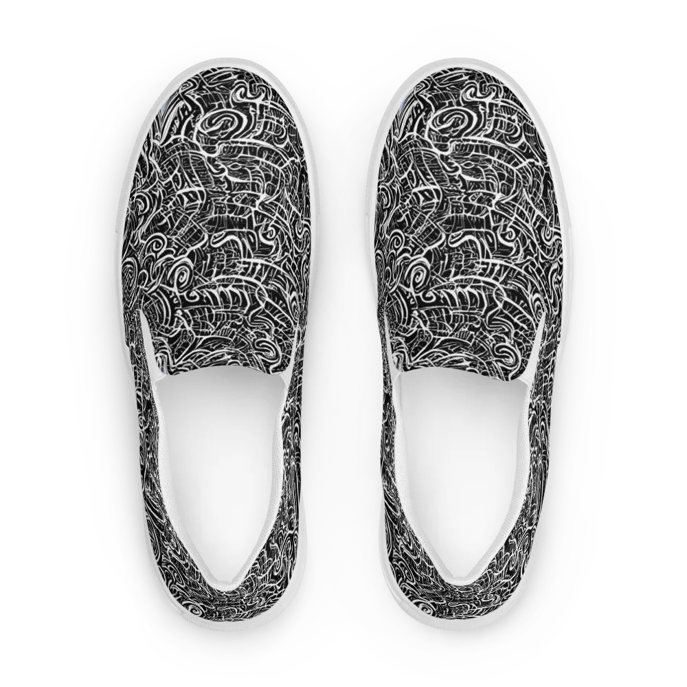Inkstorm Reverie on Women's Slip-On Canvas Shoes — Front