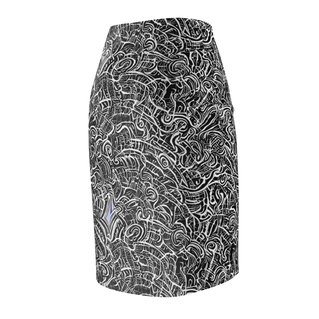 Inkstorm Reverie on Pencil Skirt — Back Side
