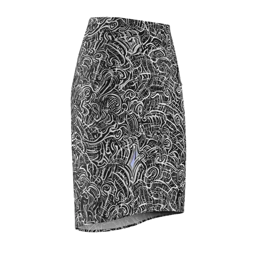Inkstorm Reverie on Pencil Skirt — Front Side