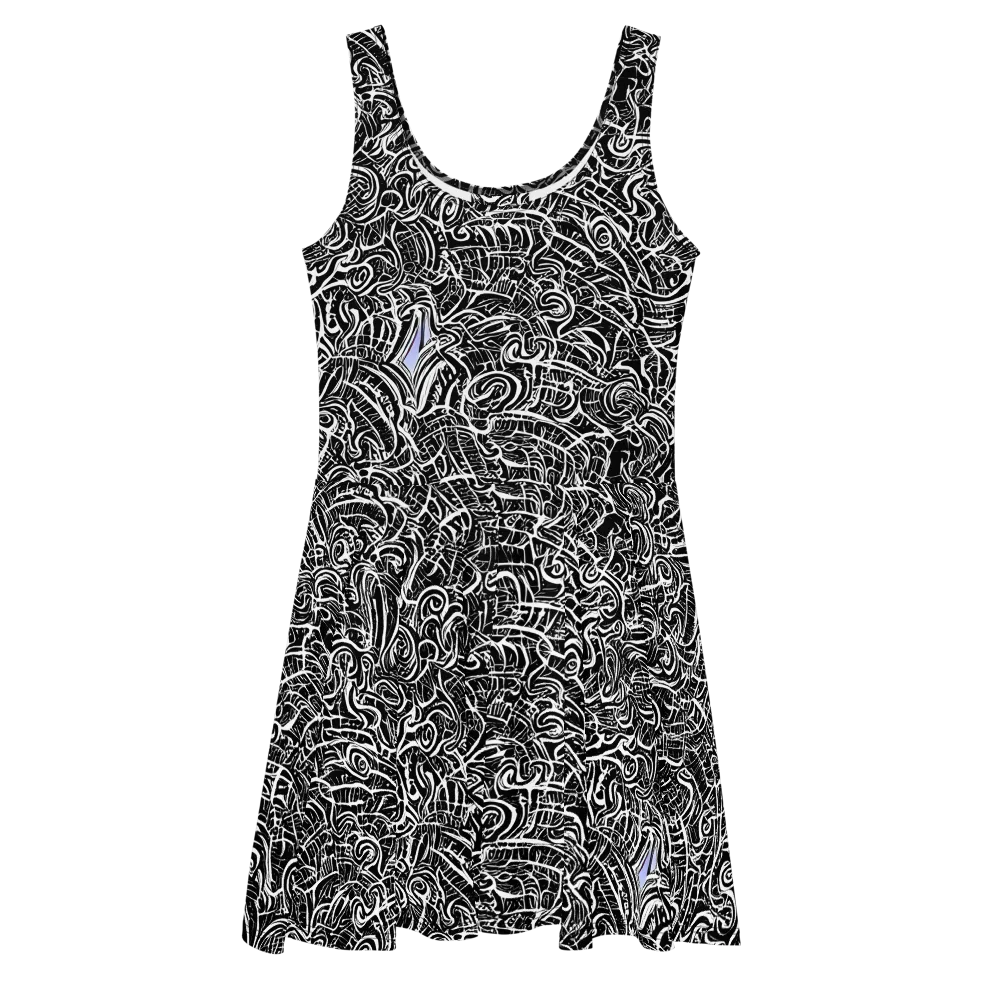 Inkstorm Reverie on Skater Dress — Front