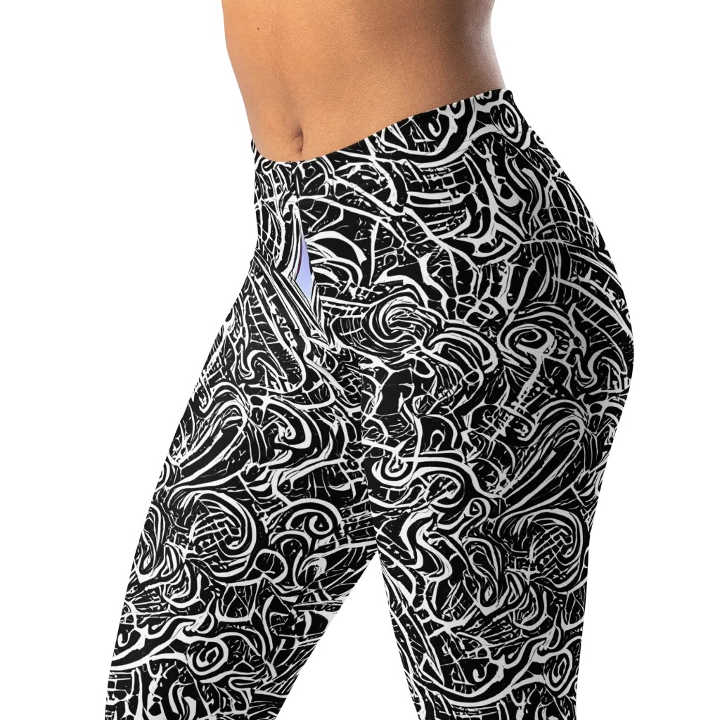 Inkstorm Reverie on Leggings — Left Front