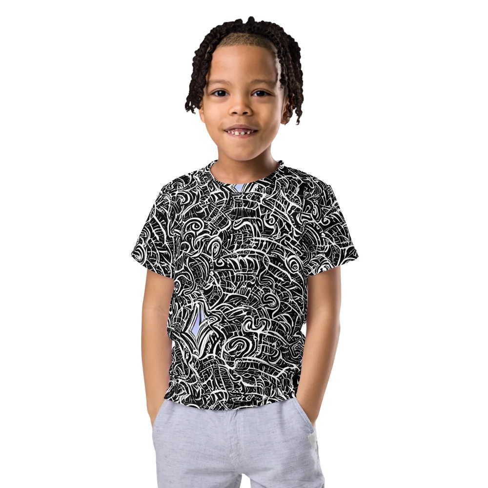 Inkstorm Reverie on Kids Crew Neck T-Shirt — Front
