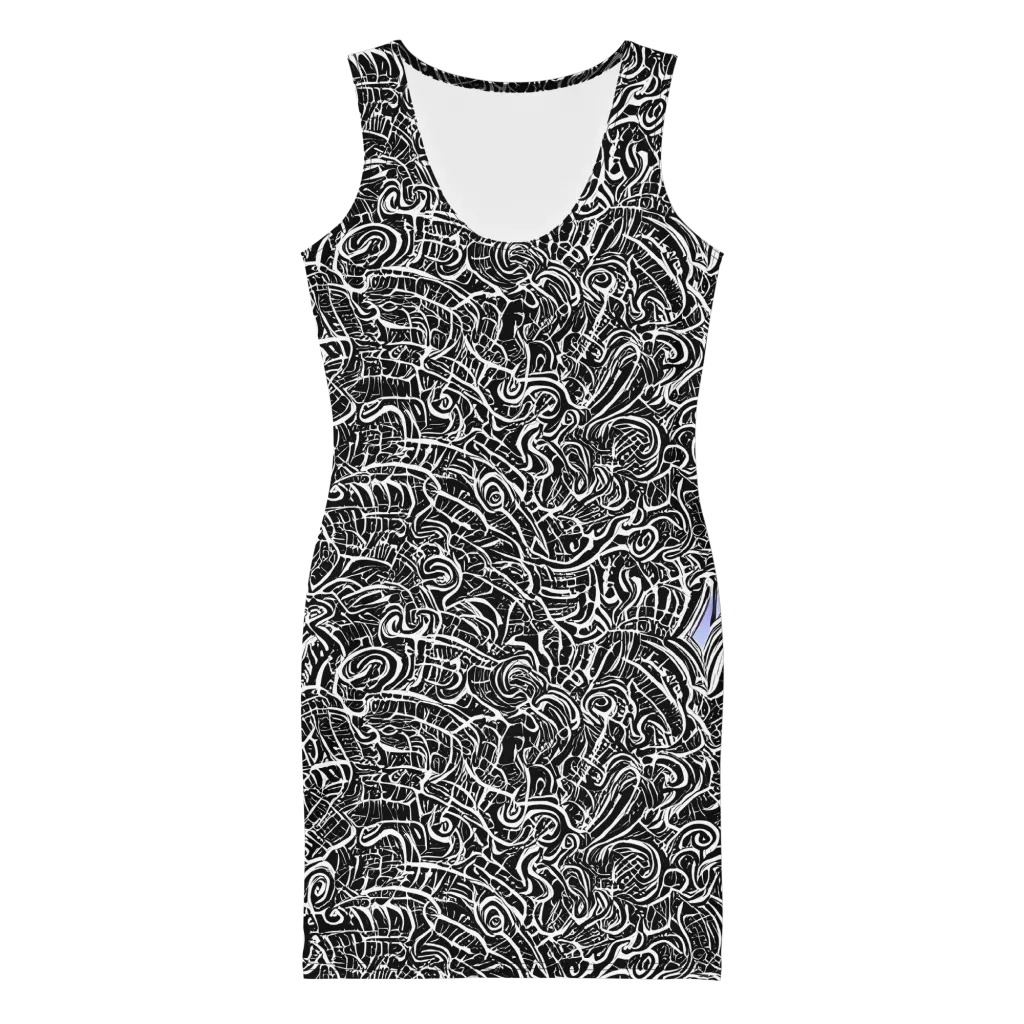 Inkstorm Reverie on Bodycon Dress — Front