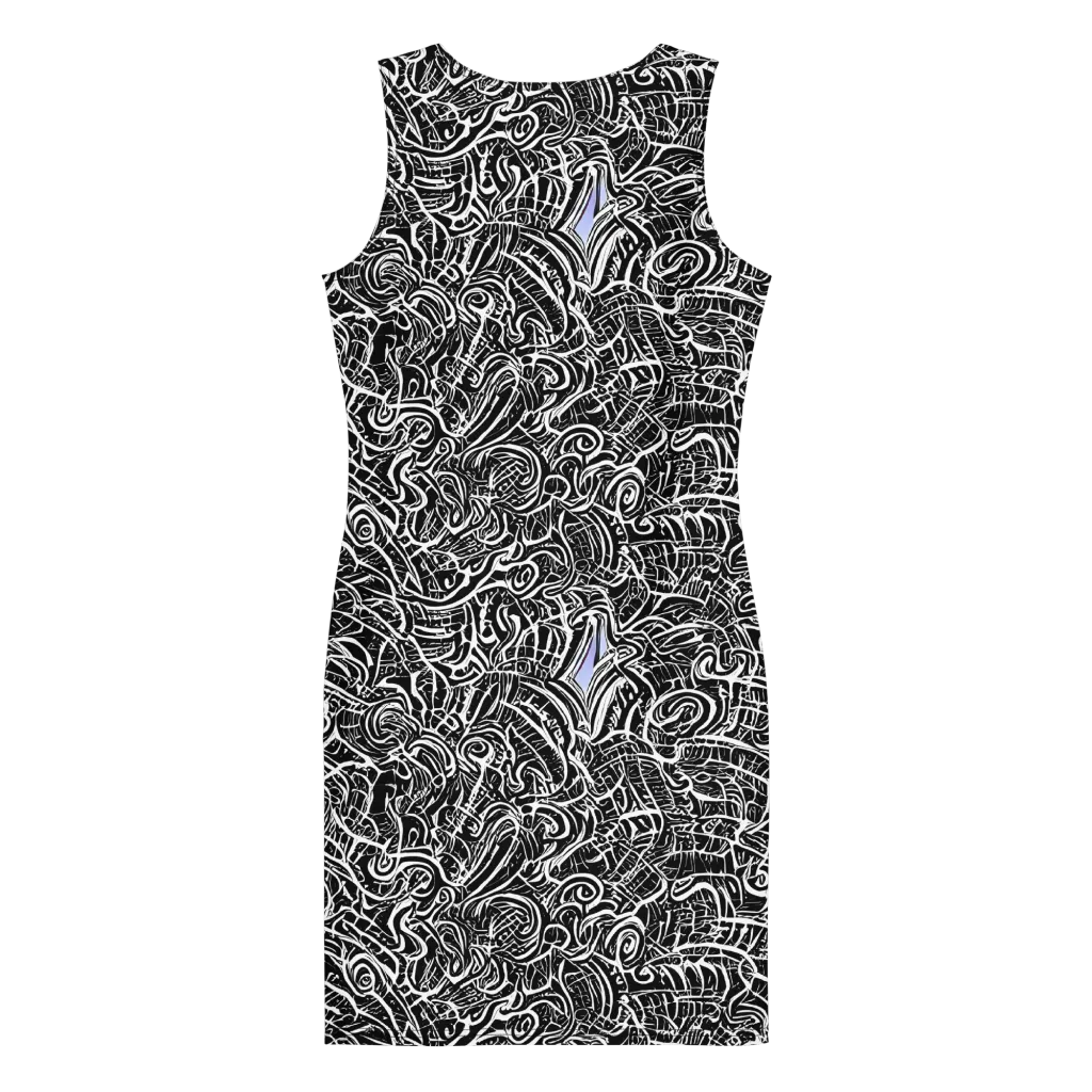 Inkstorm Reverie on Bodycon Dress — Back