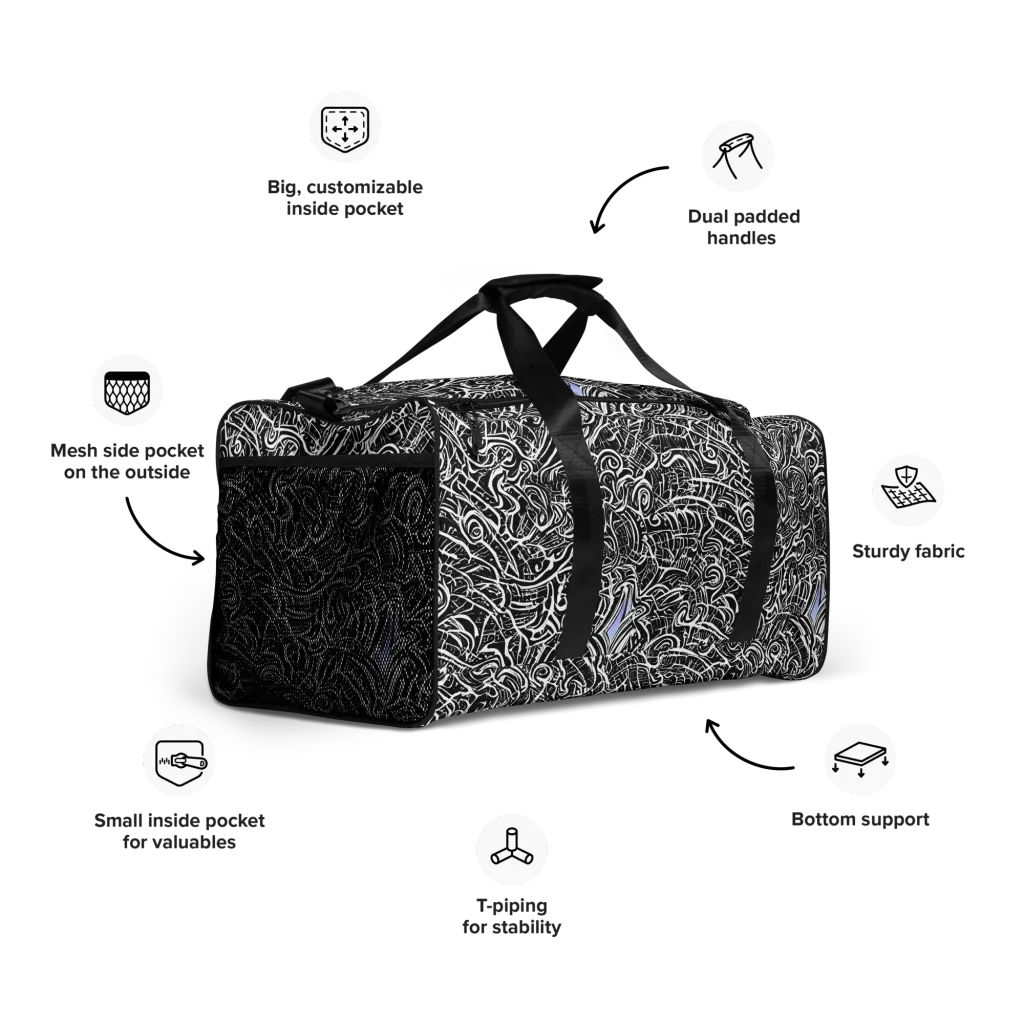 Inkstorm Reverie on Duffle Bag — Right Front