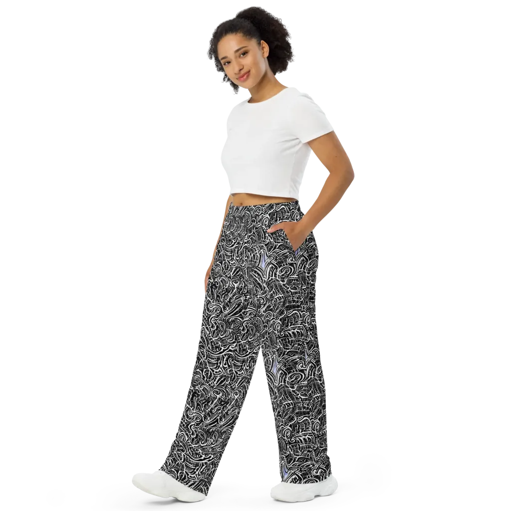 Inkstorm Reverie on Wide-Leg Pants — Left Front