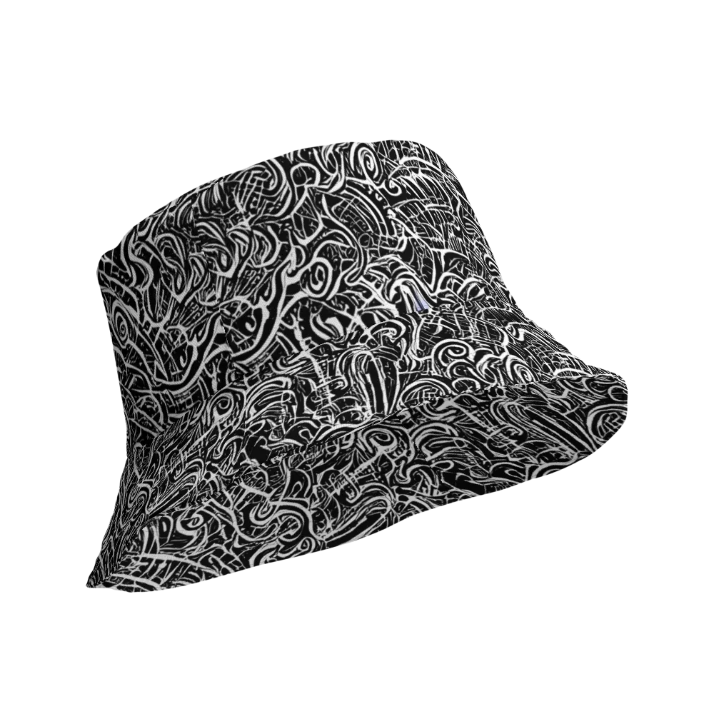Inkstorm Reverie on Reversible Bucket Hat — Product details Outside