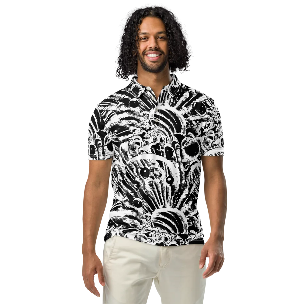 Ink Jungle on Men's Slim Fit Polo Shirt — Front