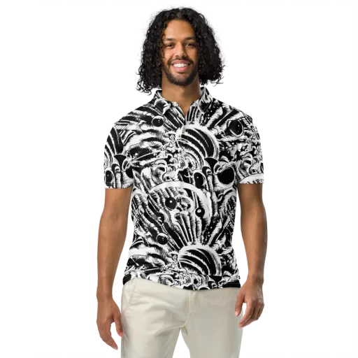 Ink Jungle on a Men's Slim Fit Polo Shirt