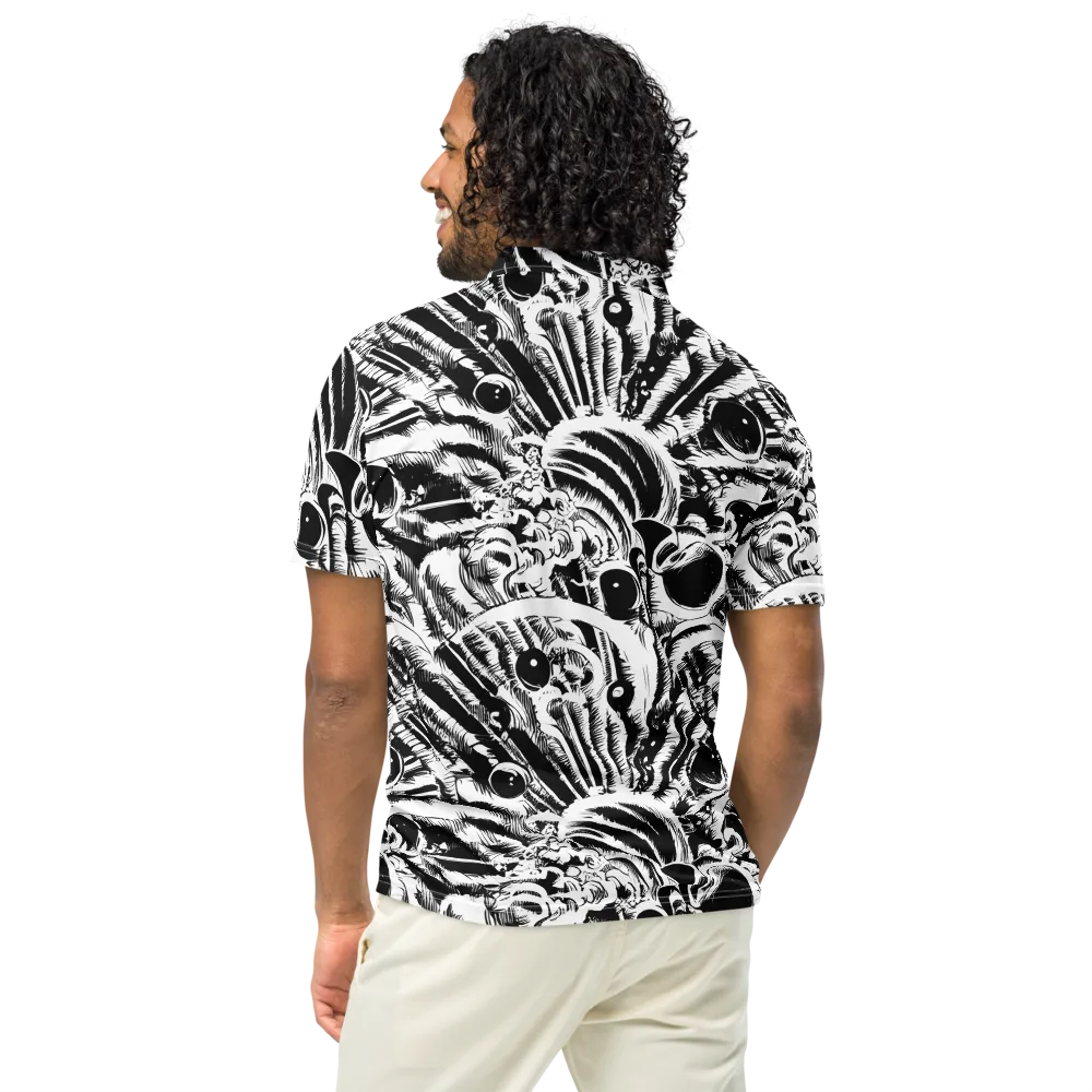 Ink Jungle on Men's Slim Fit Polo Shirt — Back