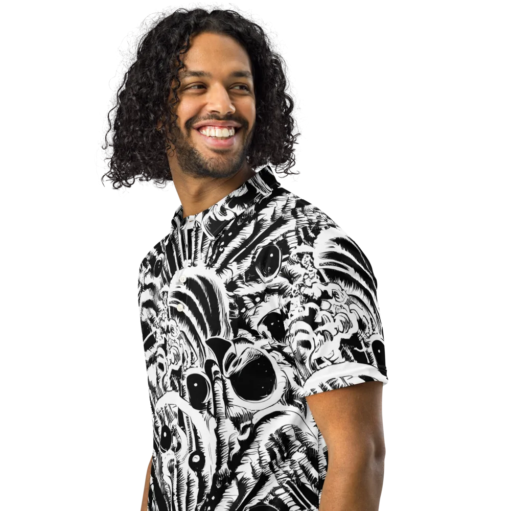 Ink Jungle on Men's Slim Fit Polo Shirt — Left Front