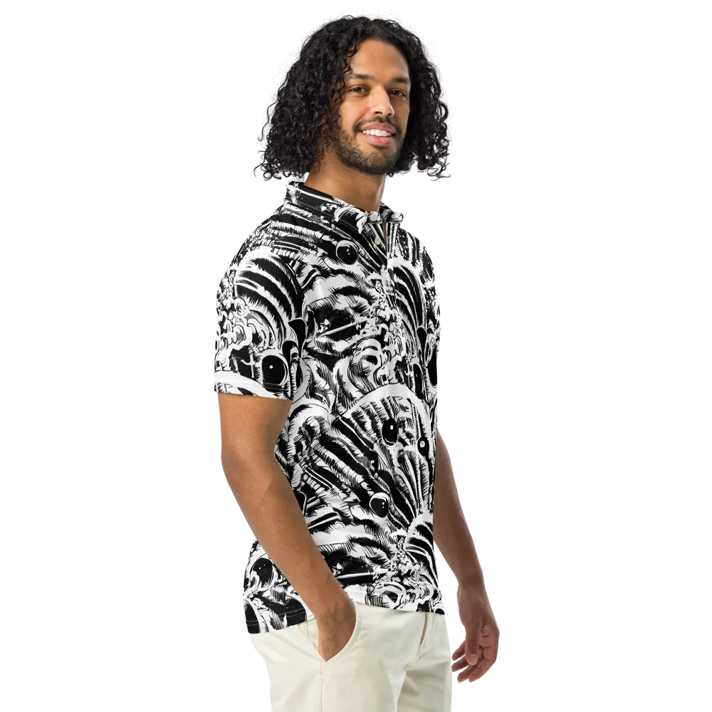 Ink Jungle on Men's Slim Fit Polo Shirt — Right Front